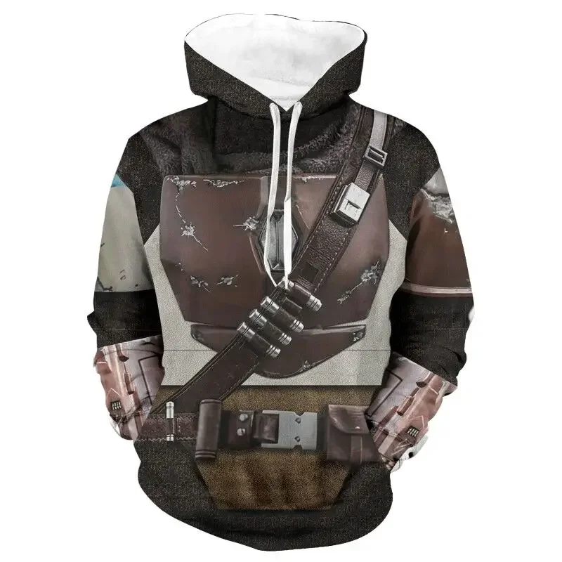 Cosplay Anime Basic - Bluzy Mandalorian z kapturem, kostium cosplay