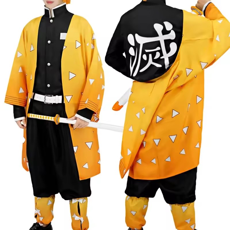 Cosplay Anime Zenitsu - Kostium Cosplay Anime Agatsuma Zenitsu, peruka,