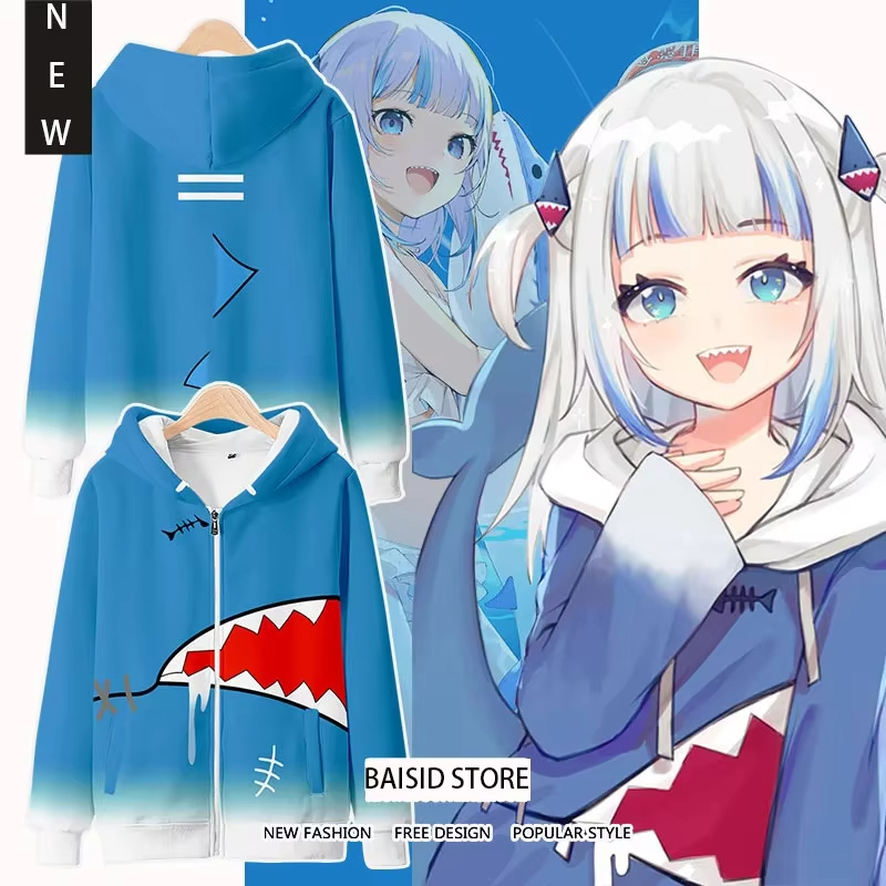 Cosplay Anime Basic - Anime Gawr Gura cosplay Bluzy z