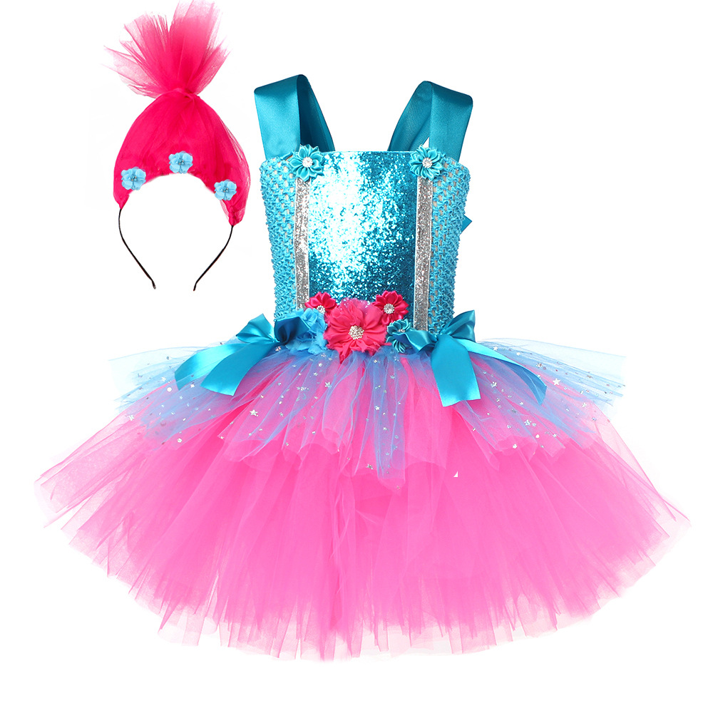 Anime Cosplay Toddler - Sukienka Tutu Trolli dla Dziewczynek Księżniczka