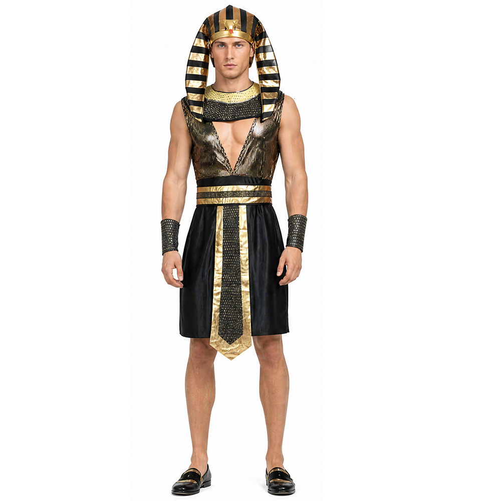 Egypt Cosplay Anime - Męski strój faraona egipskiego dla dorosłych,