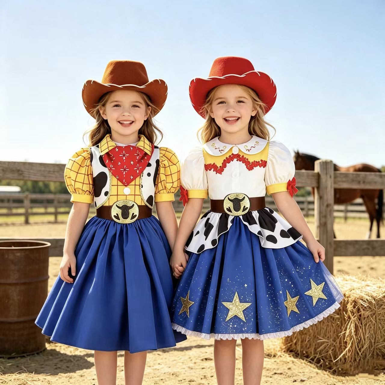 Anime Cosplay Toddler - Sukienka w krowie łaty dla dziewczynek