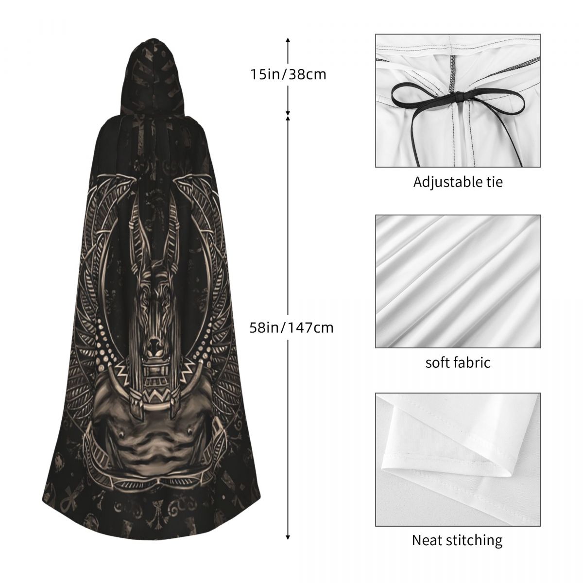 Anubis Egipski Bóg Sepia Długi – Egypt Cosplay Anime recenzja i cena