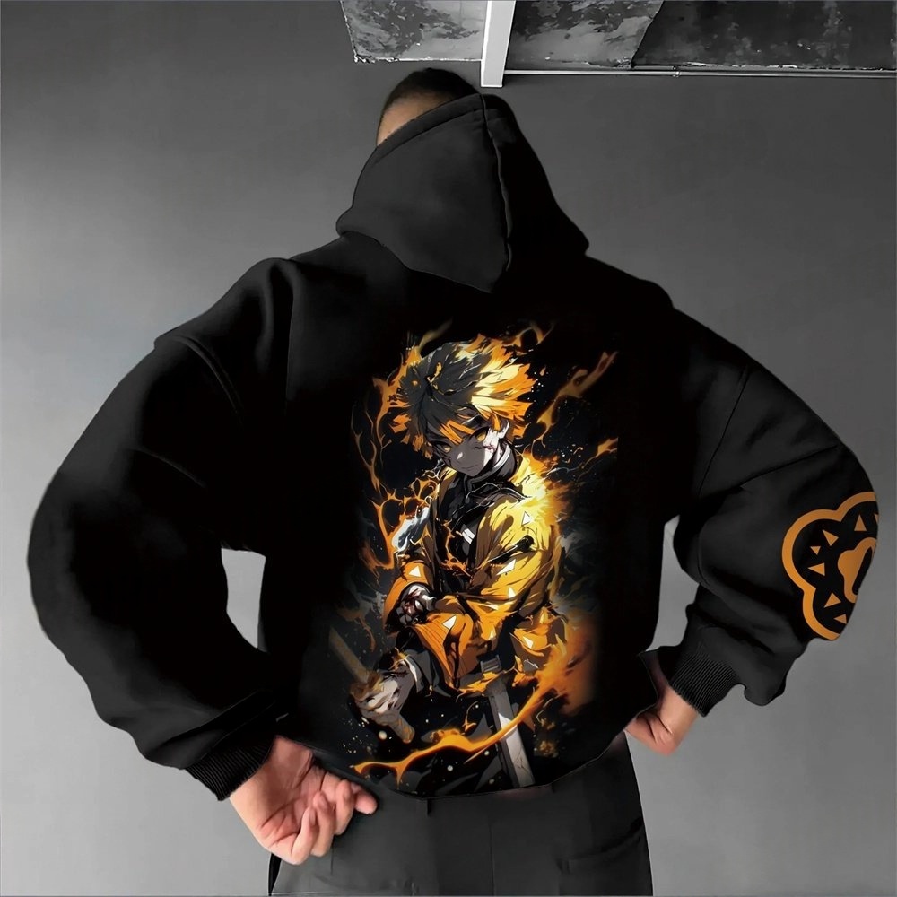 Męska bluza z kapturem Demon S – Cosplay Anime Zenitsu recenzja i cena